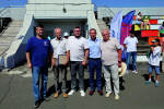 Торжественная церемония открытия футбольного поля после завершения масштабной реконструкции